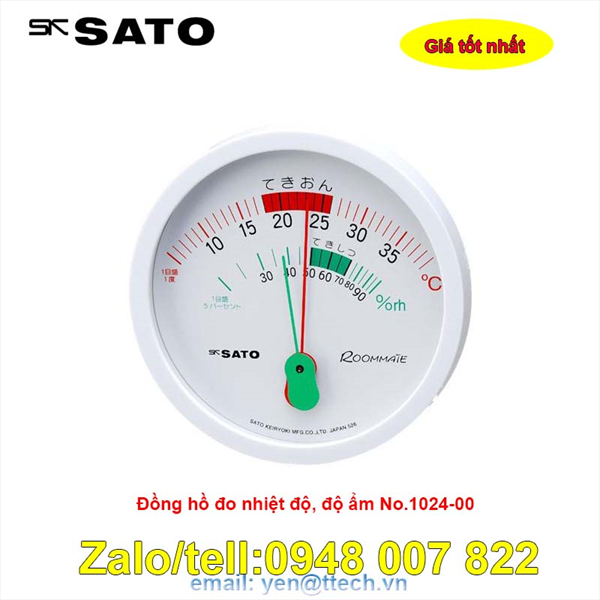 Đồng hồ đo nhiệt độ độ ẩm Sato No.1024-00